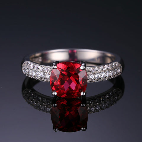 Shop Silver Ruby Rings with Red Stone Online